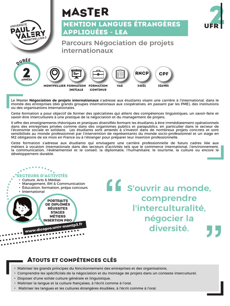 Master LEA - Négociation de Projets Internationaux | PDF ...