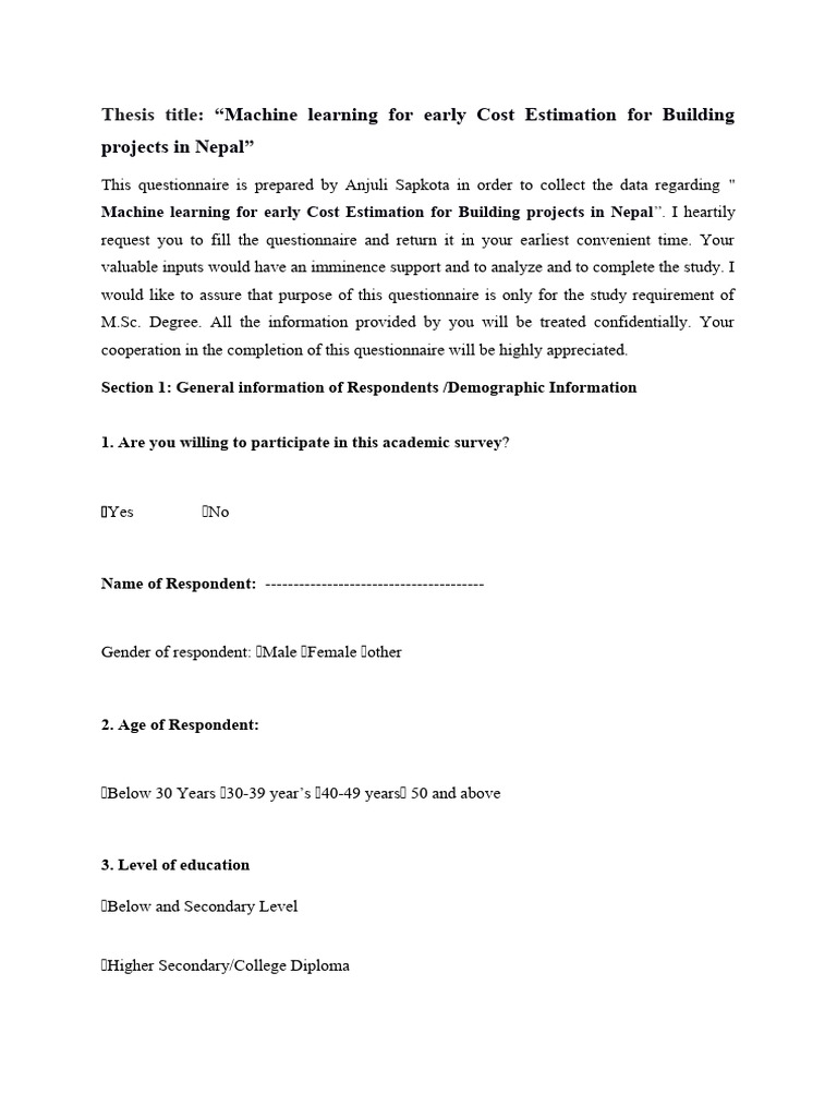 Machine Learning Cost Estimation Survey | PDF | Elevator