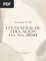 Ley General de Educación N° 28044 Perú | PDF | Educación primaria ...