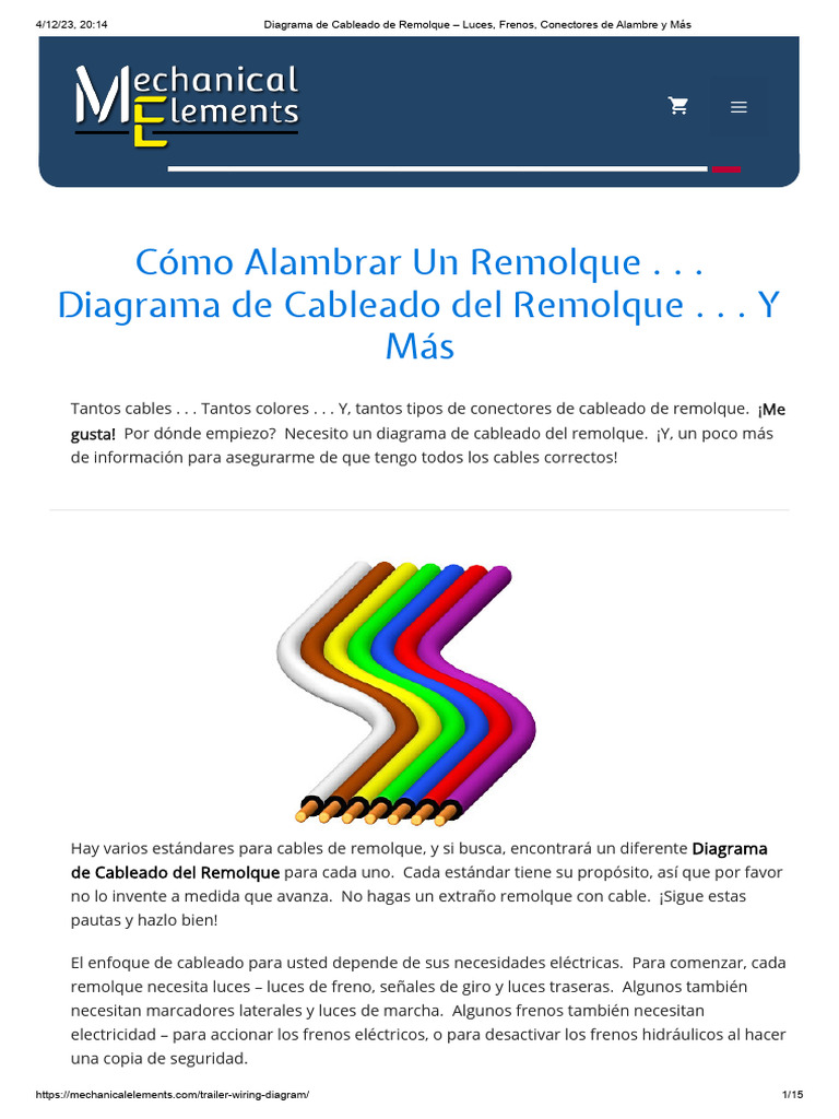 Diagrama de Cableado de Remolque - Luces, Frenos, Conectores de Alambre