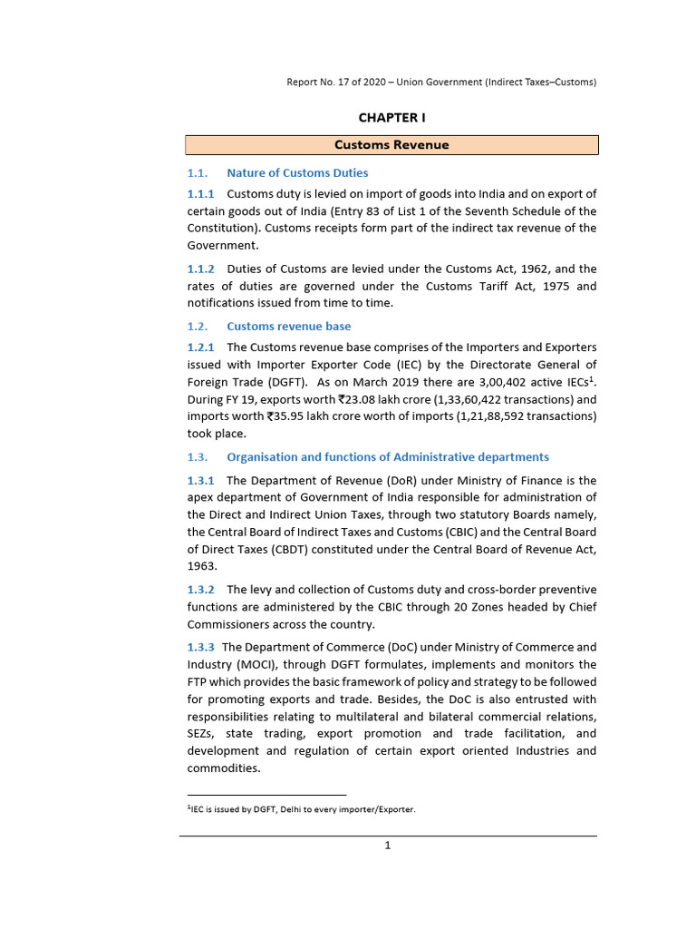Union INDT Cus CA 17 2020 Chap 1-0605ae30ff24265.11937862 | PDF ...