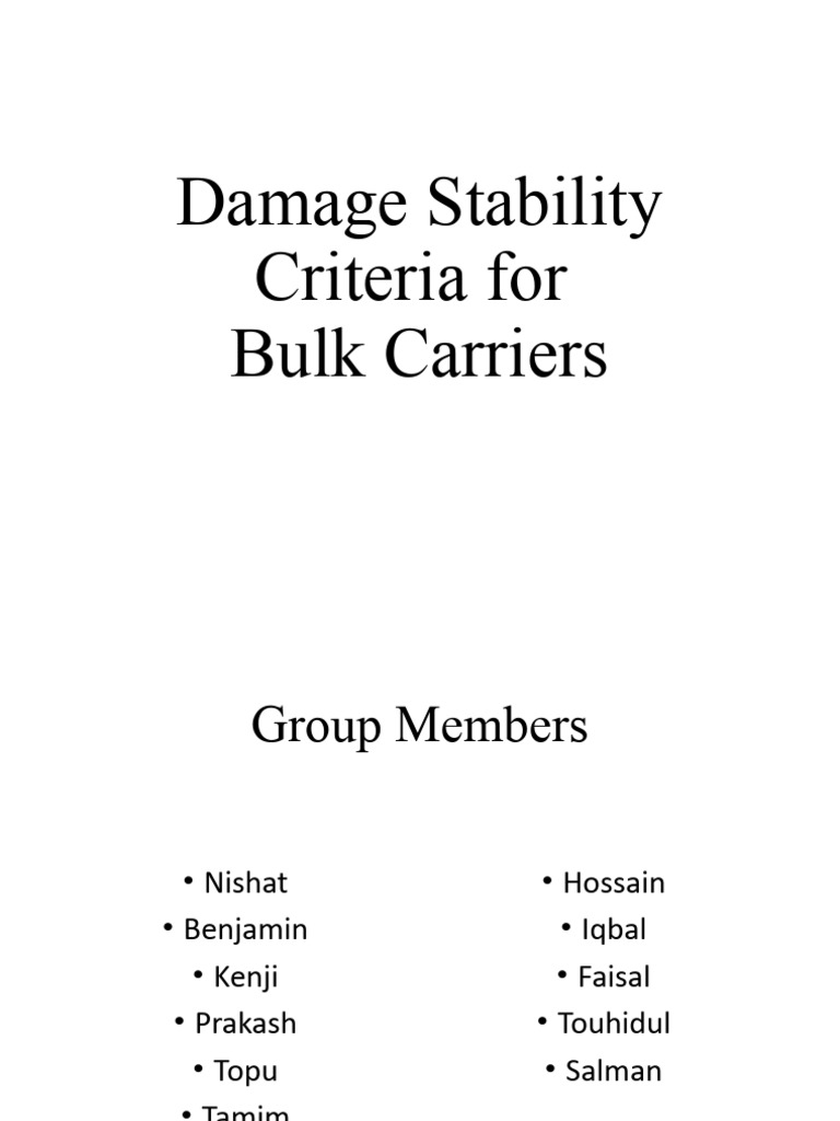 Damage Stability Criteria for Bulk Carriers | PDF | Ships | Freight ...