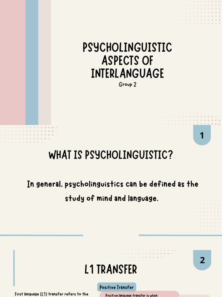 Psycholinguistic Aspects of Interlanguage (SLA) | PDF | Second Language ...