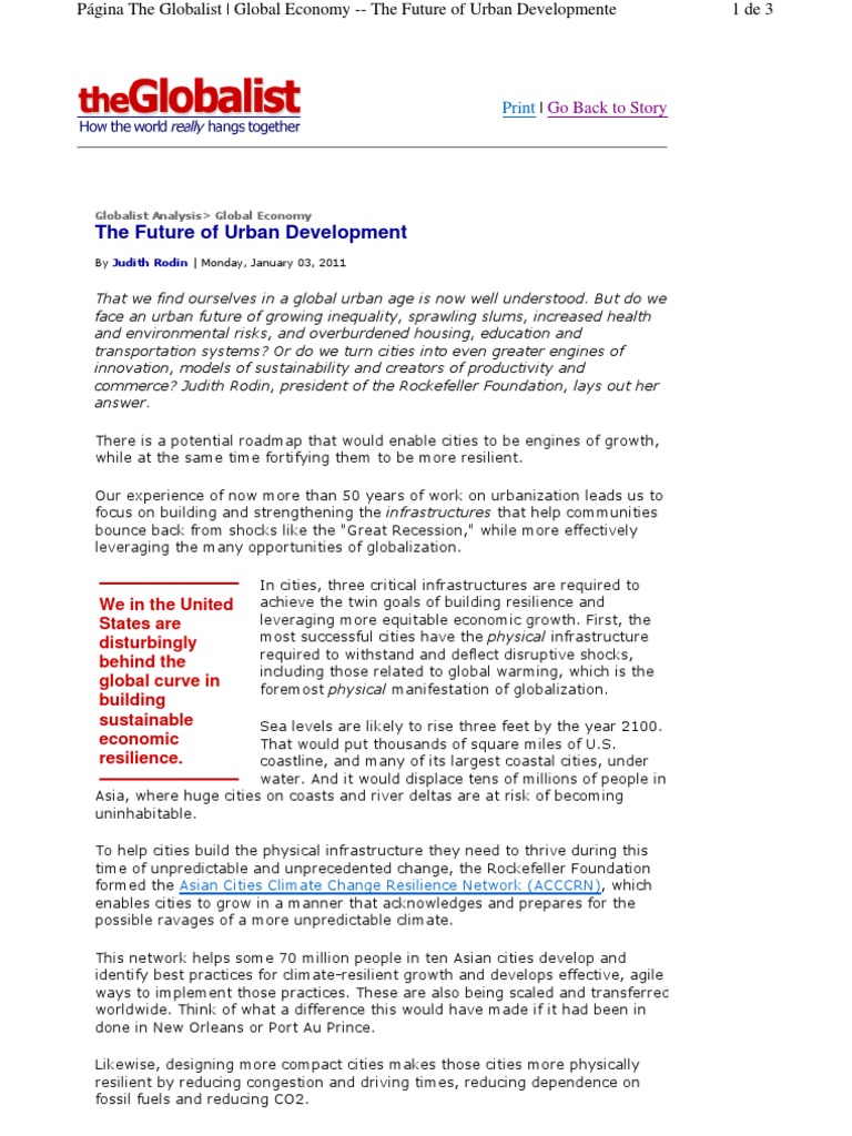 The Future of Urban Development 2011 | PDF | Climate Resilience ...