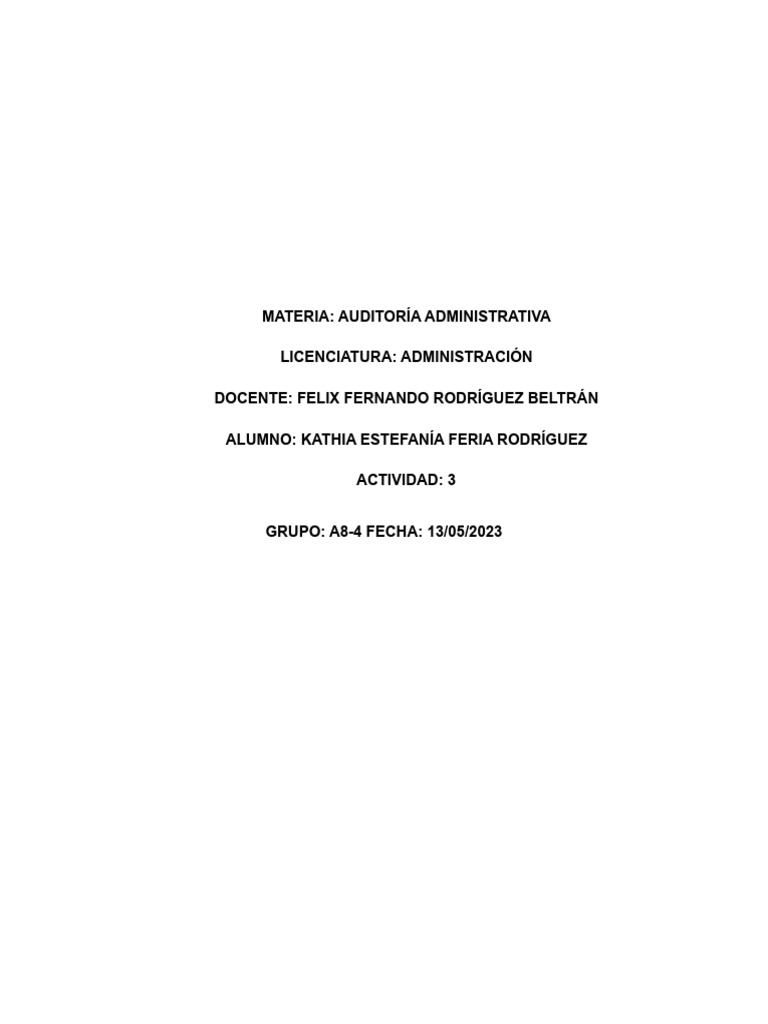 Etapas de la Auditoría Administrativa | PDF | Auditoría | Planificación