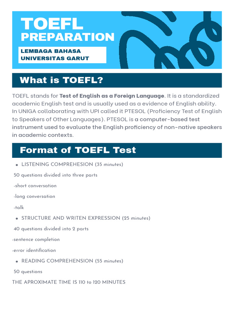 Listening Toefl Pdf Test Of English As A Foreign Language Question