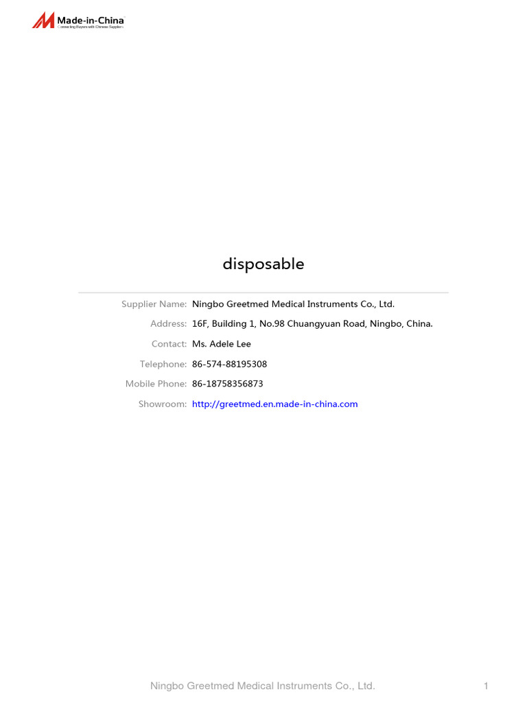 Disposable | PDF | Nonwoven Fabric