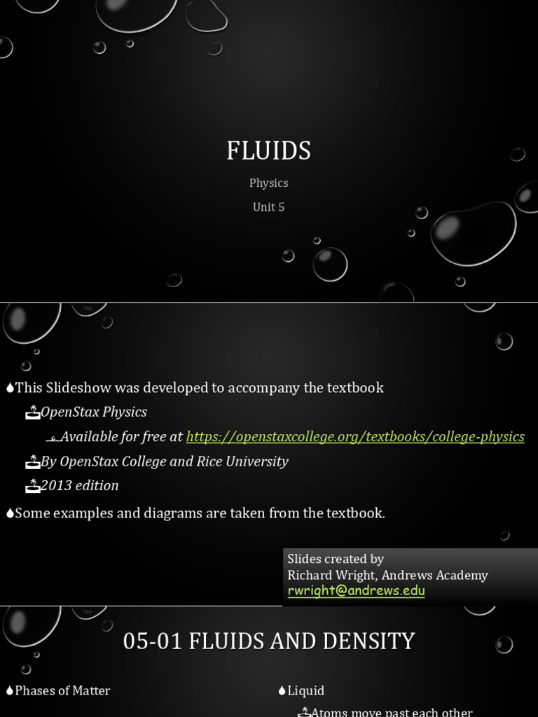 Physics 05-Fluids | PDF | Buoyancy | Pressure