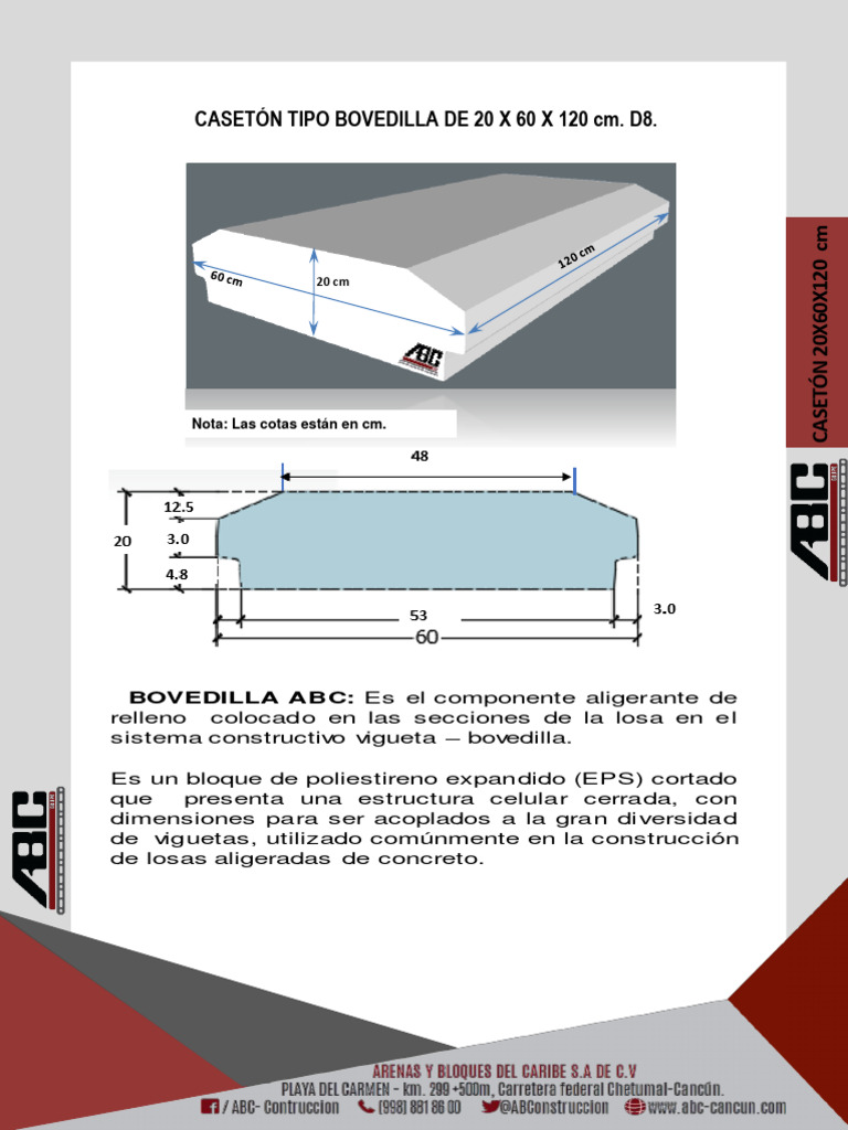 Medidas de Casetones de Poliestireno | PDF | Aislamiento térmico | Hormigón