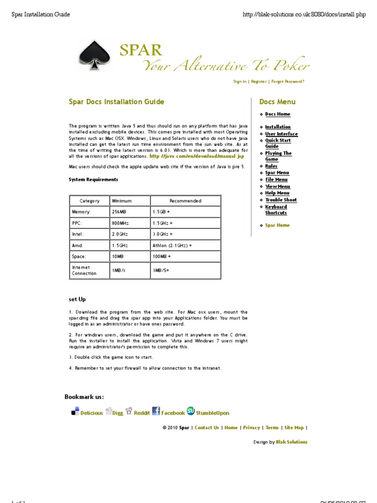 Docs Menu Spar Docs Installation Guide | PDF | Installation (Computer ...
