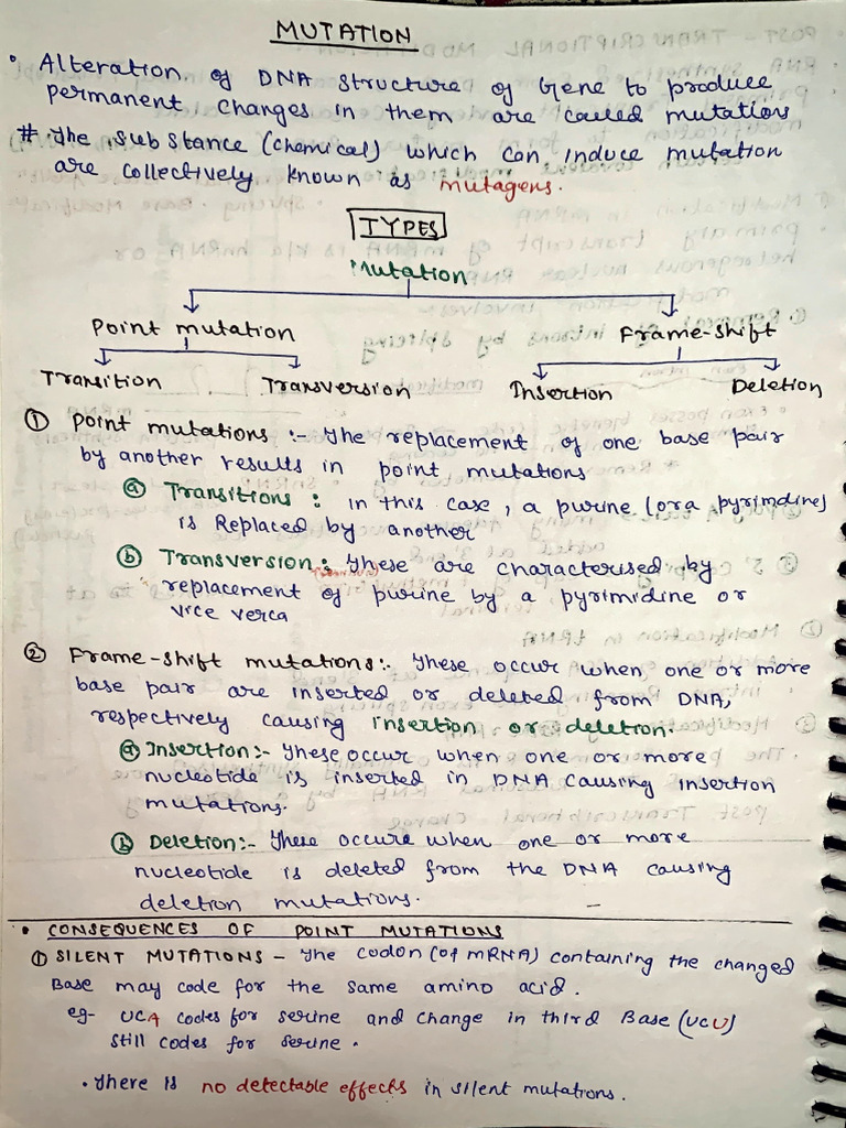 Mutation and Genetic Code | PDF