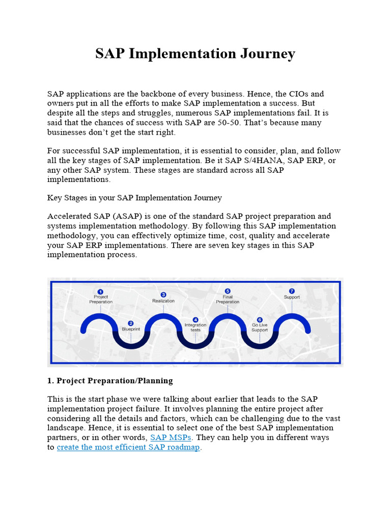 Key Stages of SAP Implementation | PDF | Implementation | Enterprise ...