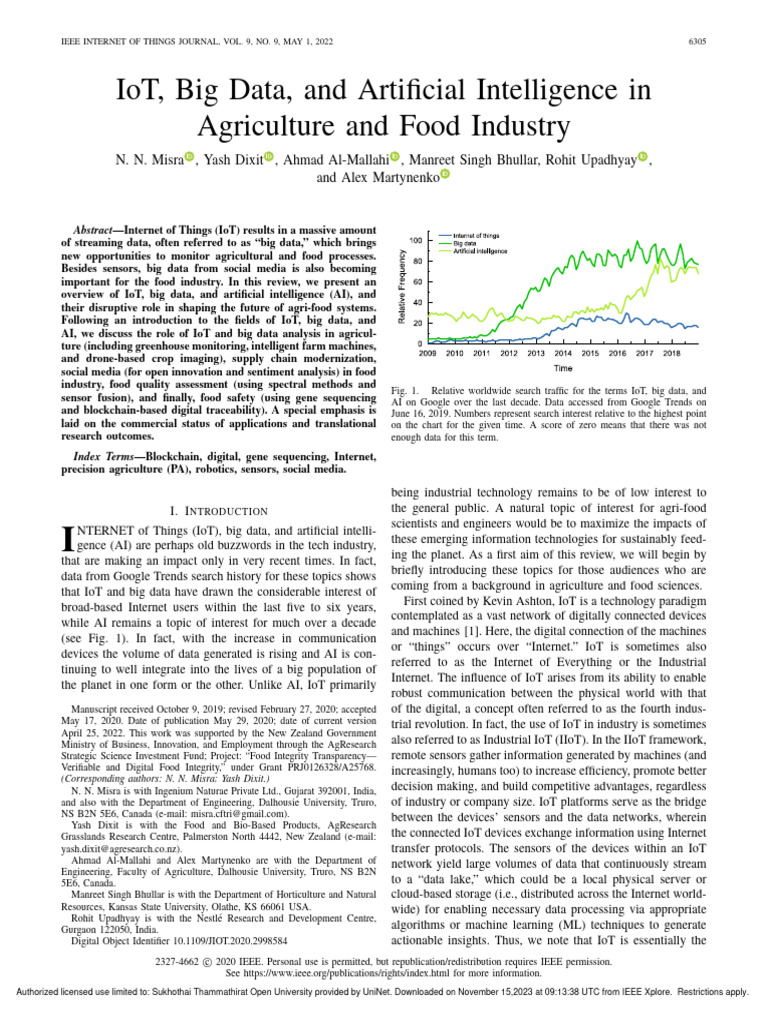 IoT and AI Transforming Agriculture | PDF | Internet Of Things ...