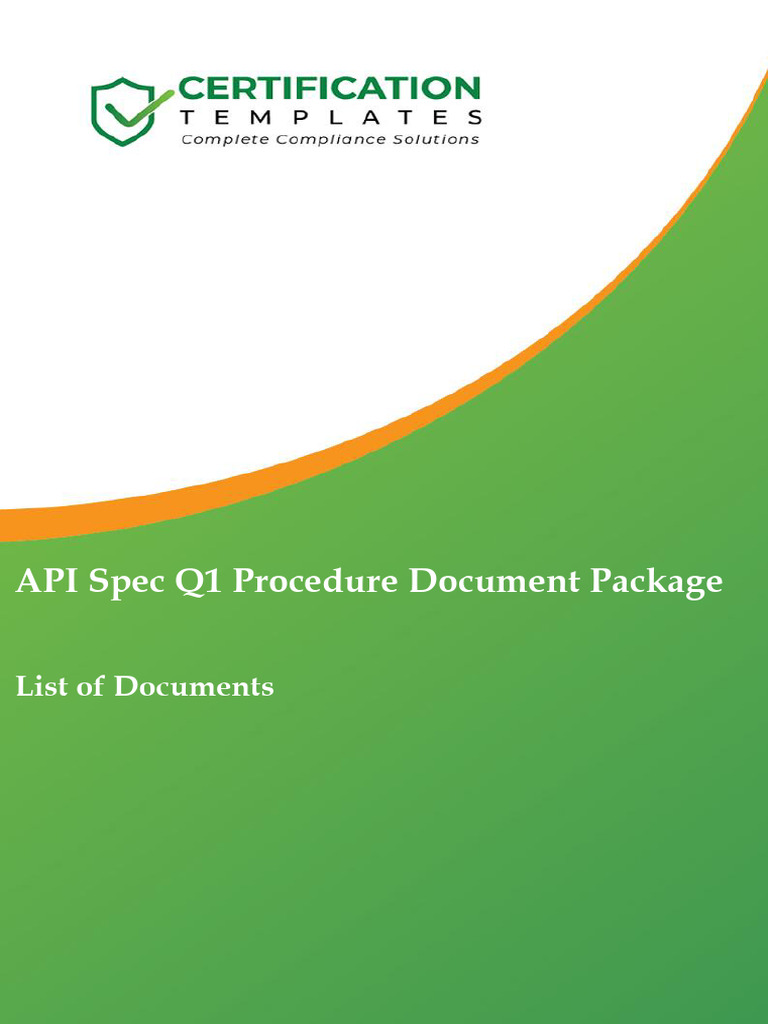 API Spec Q1 Procedures Overview | PDF | Audit | Internal Audit