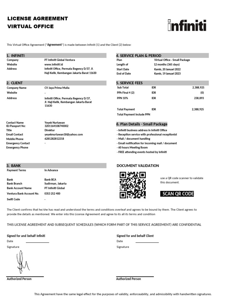 Cv Jaya Prima Mulia Pdf Indemnity Indonesian Language