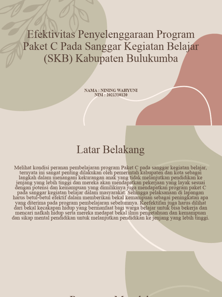 Efektivitas Program Paket C SKB Bulukumba | PDF | Karier & Perkembangan