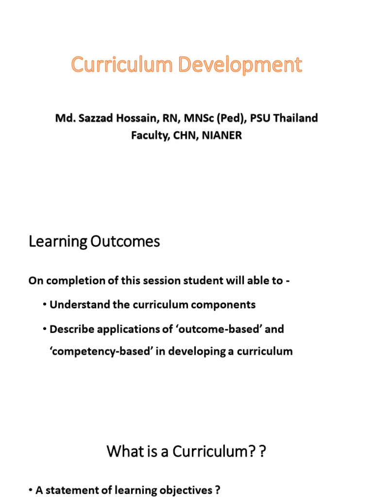 Curriculum Development | PDF | Curriculum | Learning