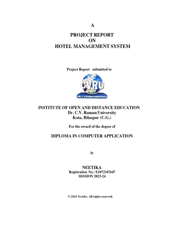 Hotel Management Information System Proj (2) - 2 | PDF | Information ...