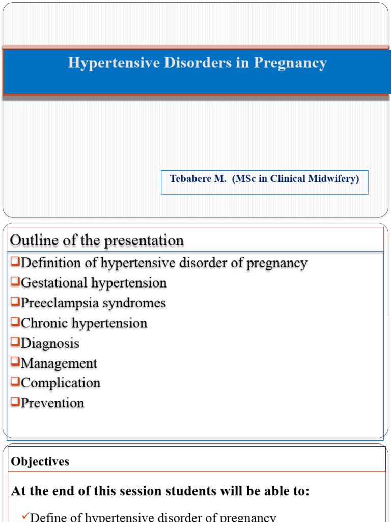 Hypertensive Disorders in Pregnancy Overview | PDF | Hypertension ...