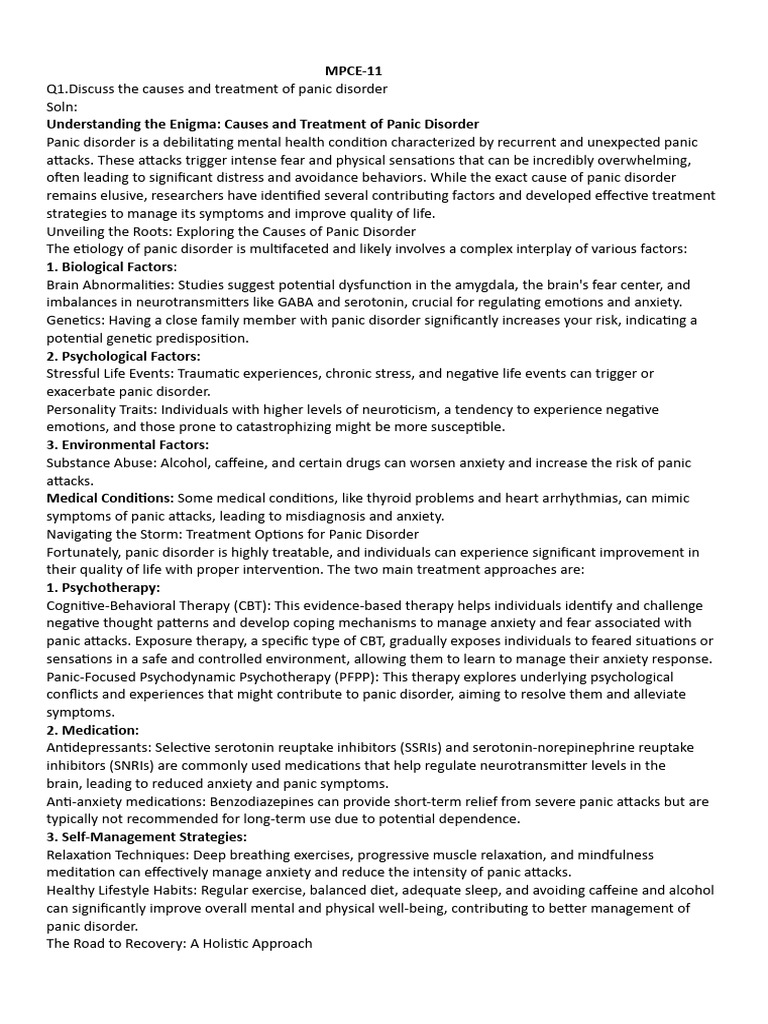 Mpce-11 2023 | PDF | Psychological Trauma | Obsessive–Compulsive Disorder