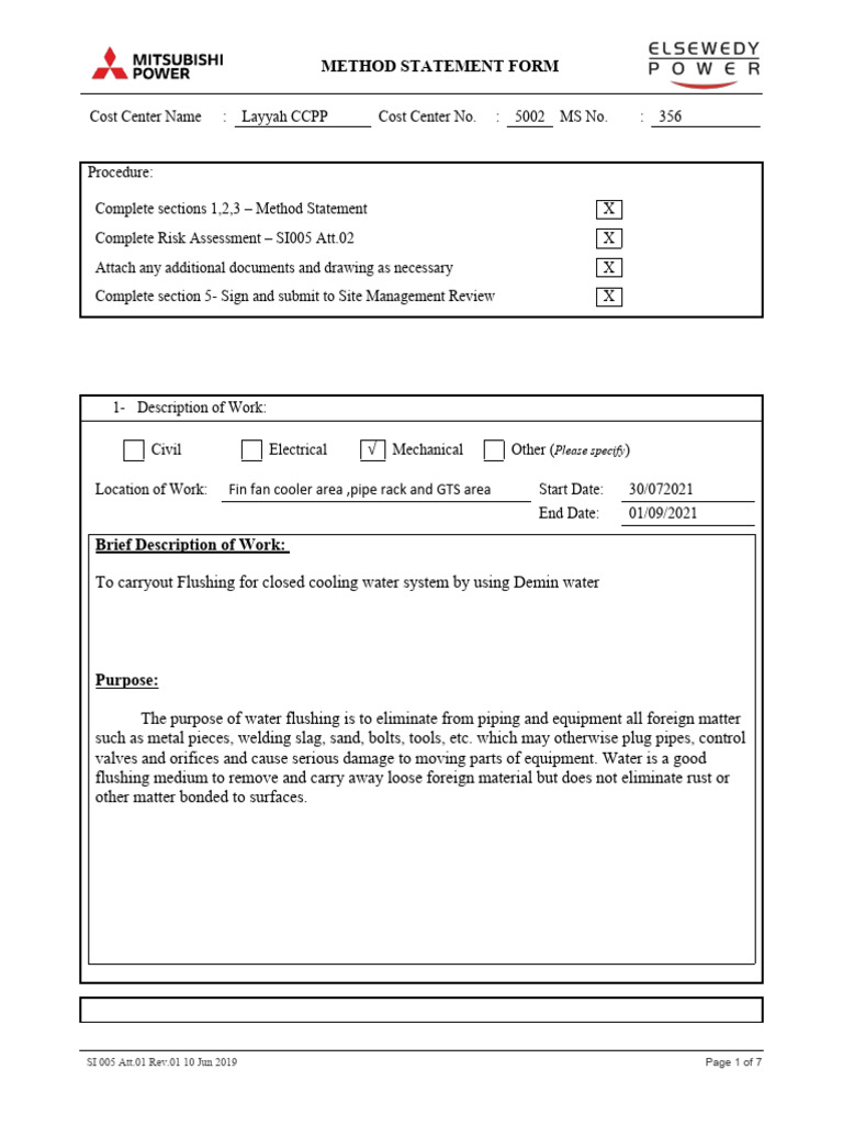 method-statement-closed-cooling-water-flushing-pdf-pipe-fluid