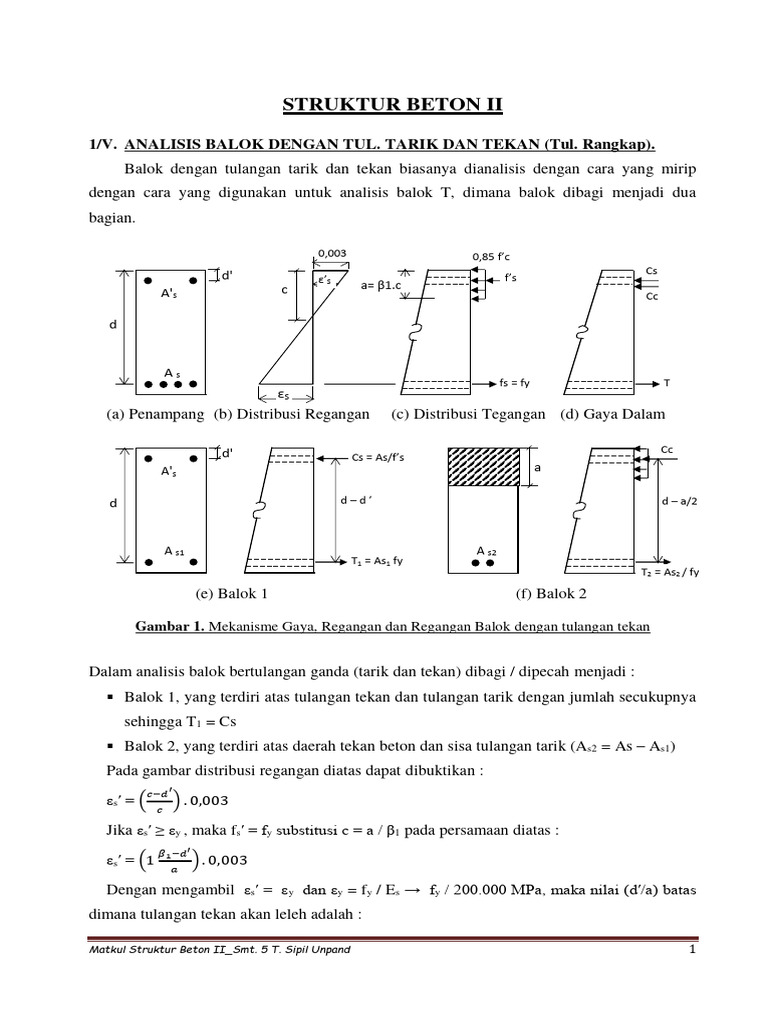 Analisis Balok Beton Bertulang Ganda | PDF