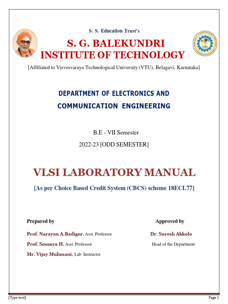 VLSI Laboratory Manual for Engineering Students | PDF | Engineering | Cmos