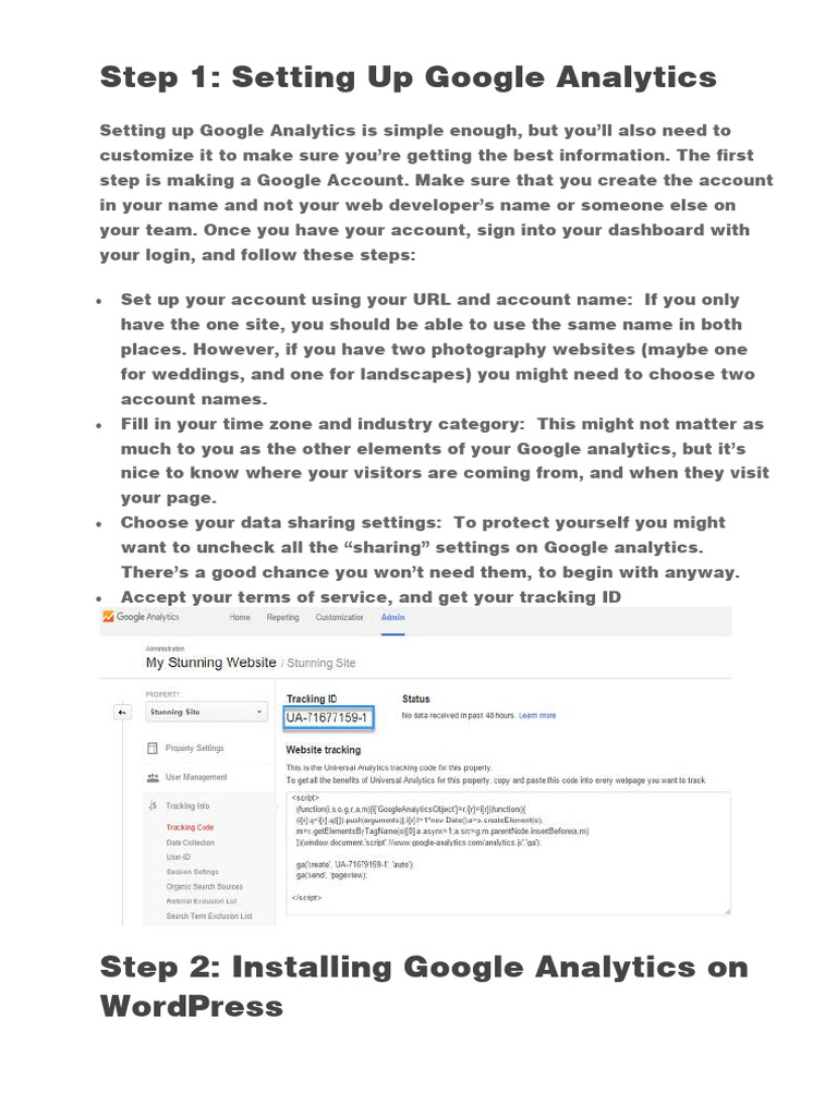Google Analytics Setup for Photographers | PDF | Search Engine ...