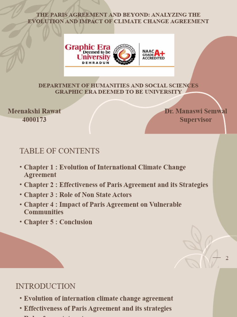 Impact of the Paris Agreement on Climate | PDF | Climate Change ...
