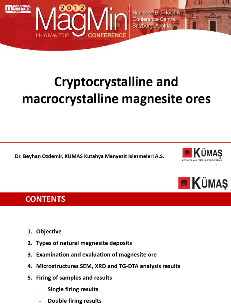 Comparative Analysis of Magnesite Ores | PDF | Limestone | Materials
