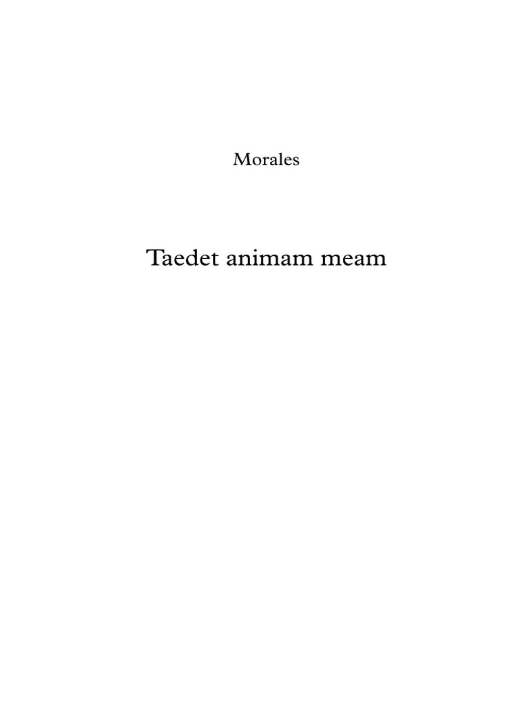 Morales-Taedet Animam Meam (Officium Defunctorum) | PDF
