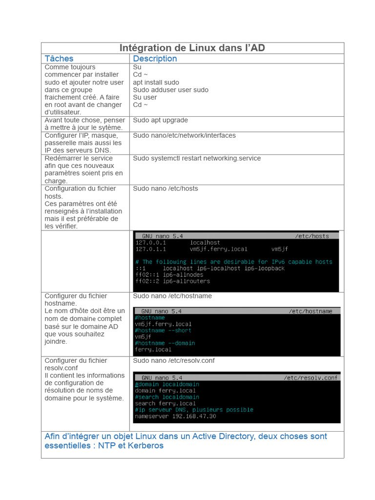 Intégration de Linux à Active Directory | PDF | Sudo | Protocoles Internet