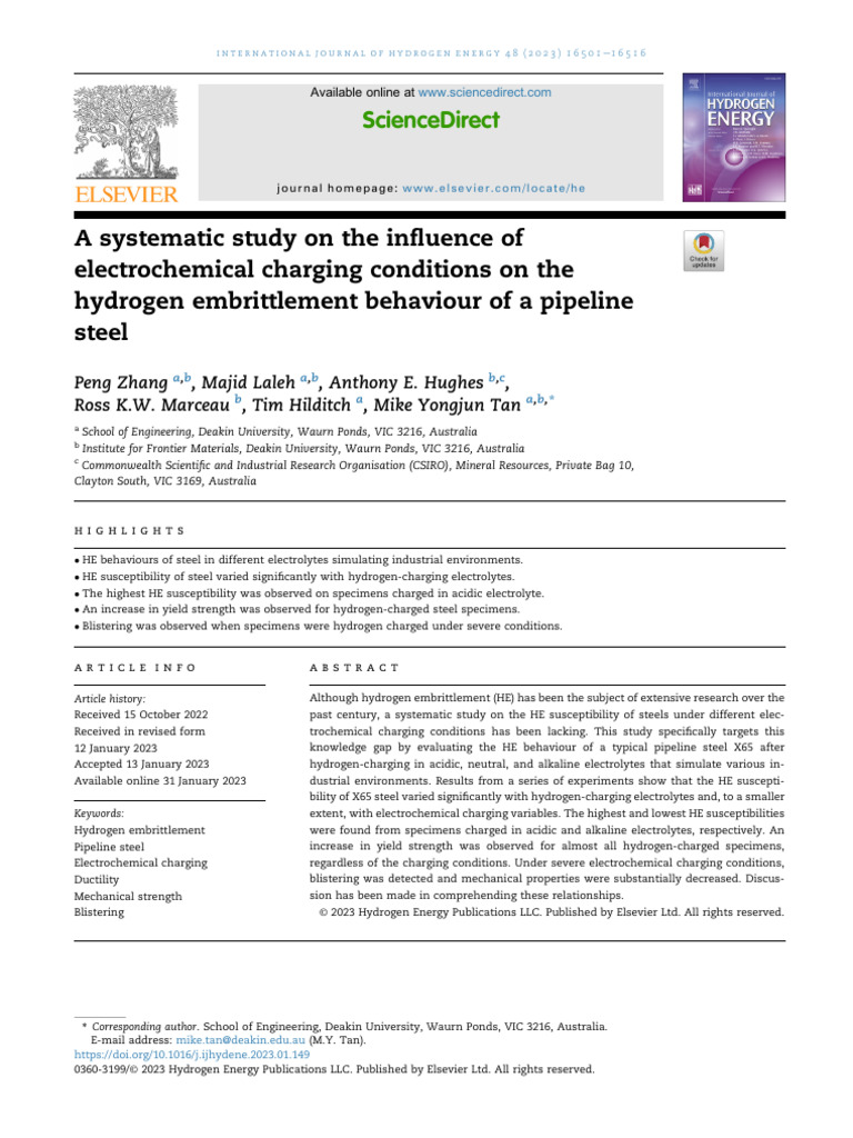 A Systematic Study On The Influence of Electrochemical Charging ...