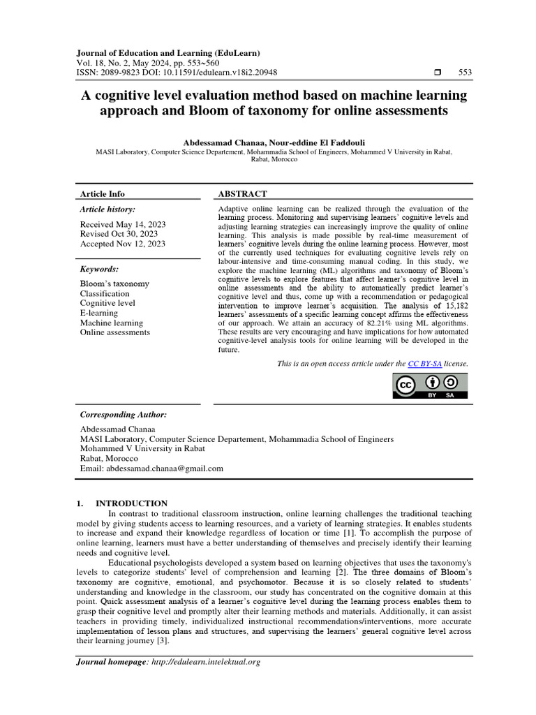 Machine Learning for Cognitive Assessment | PDF | Machine Learning ...