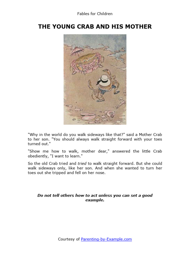 The Young Crab and His Mother | PDF