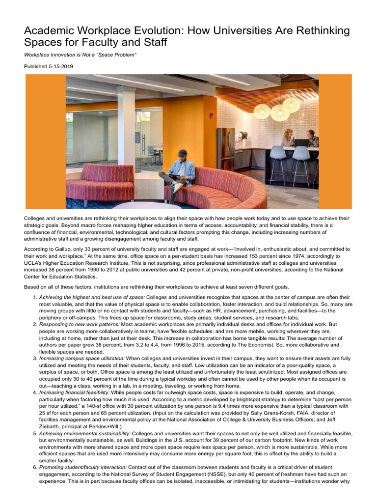 Academic Workplace Evolution - How Universities Are Rethinking Spaces ...