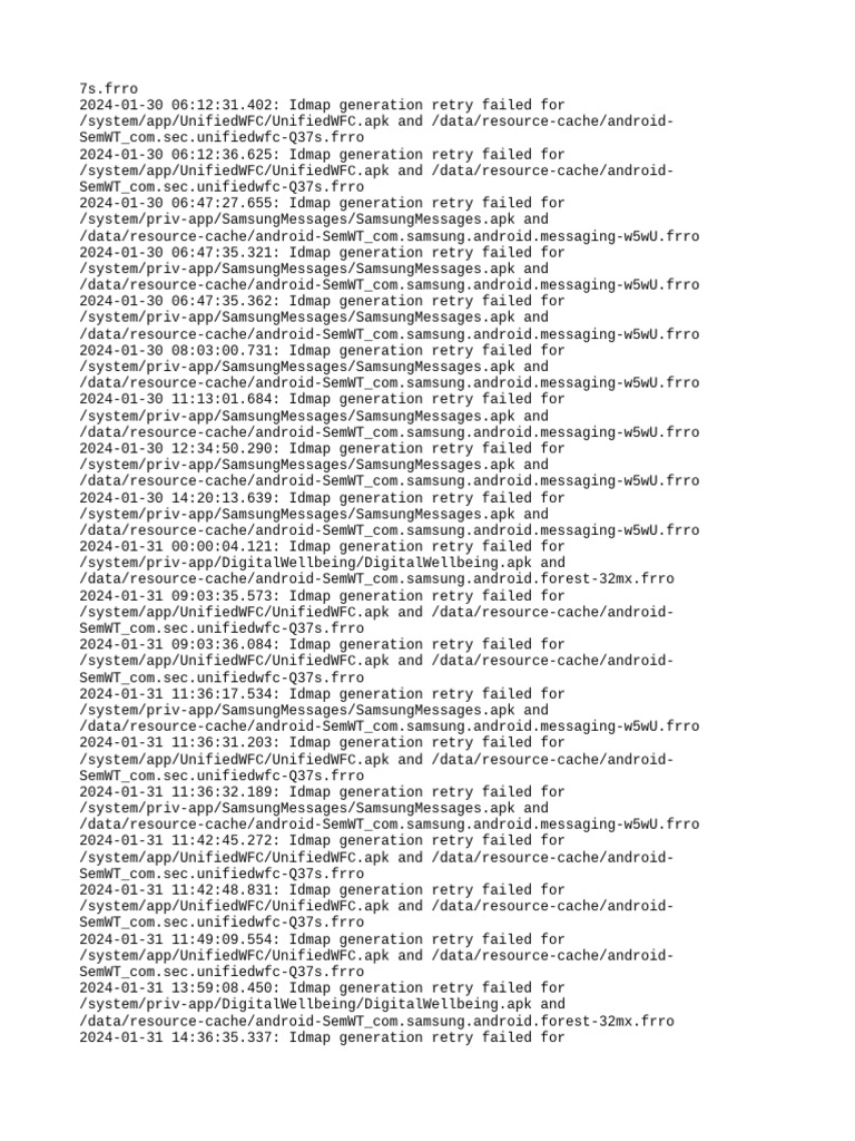 Idmap Generation Failures Log | PDF | Mobile App | Android (Operating ...