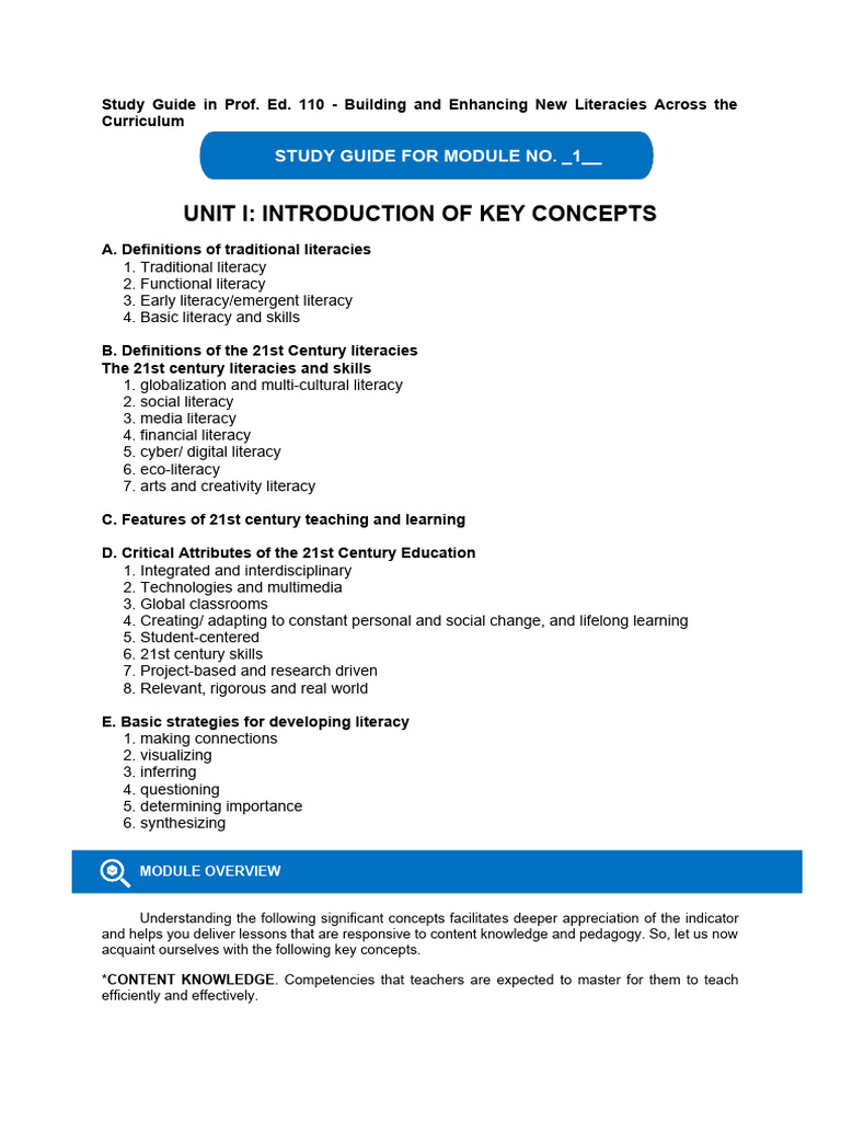 Enhancing 21st Century Literacies in Ed 110 | PDF | Literacy | Learning