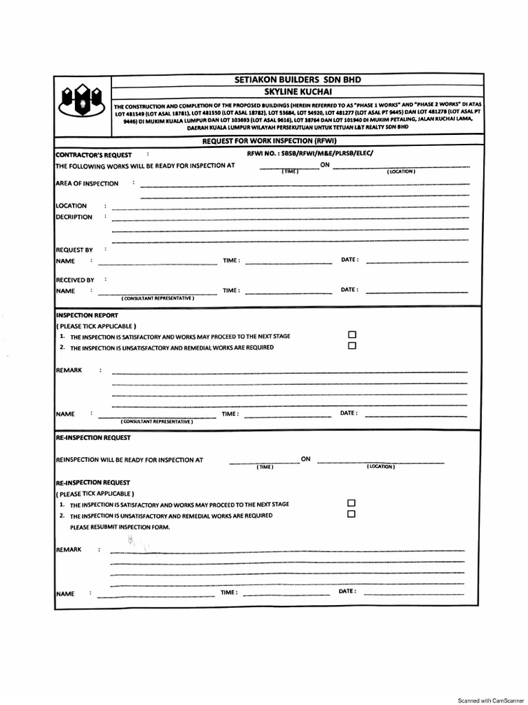 RFWI Form | PDF
