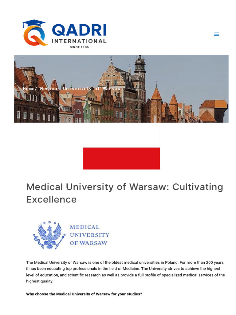 Study Medicine at Medical University of Warsaw | PDF | University And ...