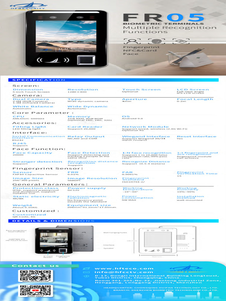 Waterproof 4G Face & Fingerprint Scanner | PDF