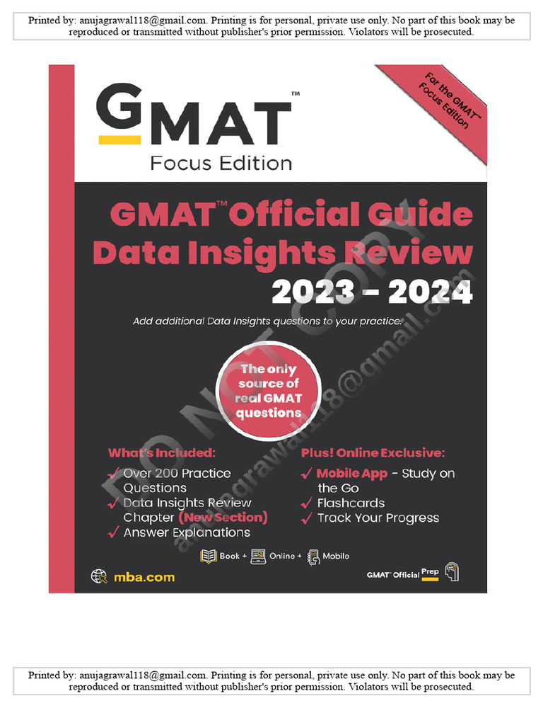 GMAT Data Insights E-Book | Download Free PDF | Printing | Information ...