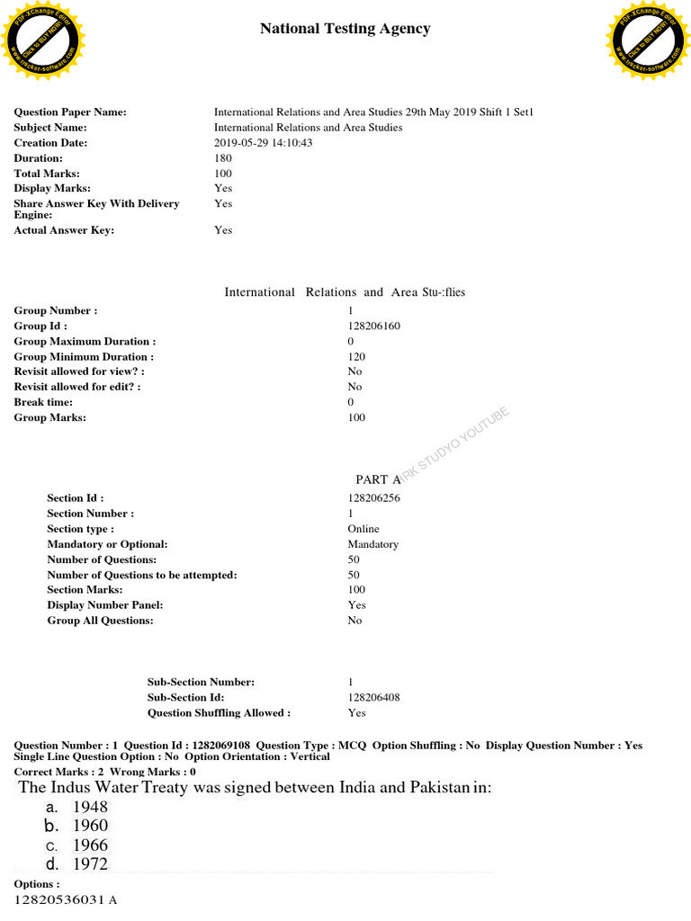 IRAS Question Paper - May 2019 | PDF | Political Science ...