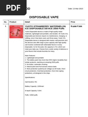 packs disposable vape instructions Yuoto Overview | PDF | Electronic Cigarette free-liquid Options:Basic Kit top-rated vape juice Best