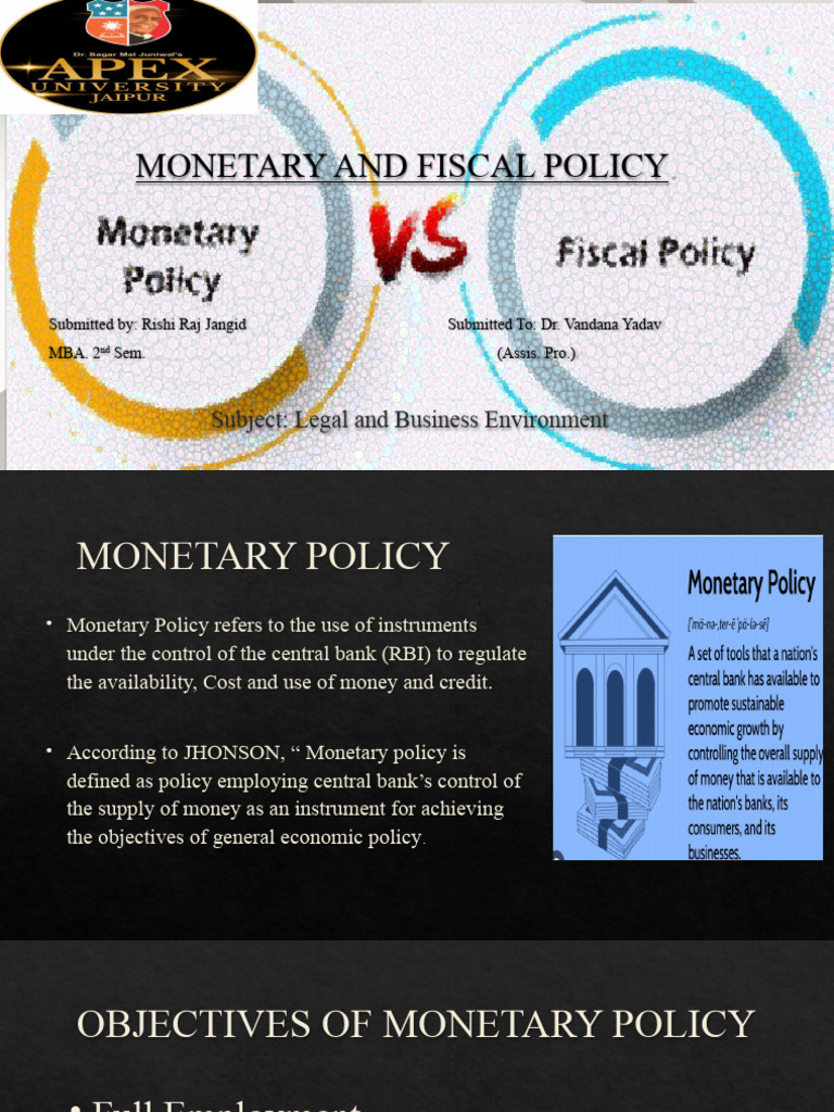 Overview of Monetary and Fiscal Policy | PDF | Reserve Bank Of India ...