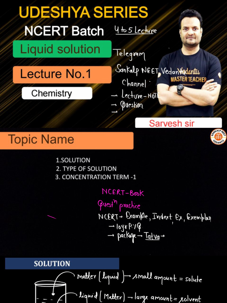 Liquid Solution Lec - 01 | PDF