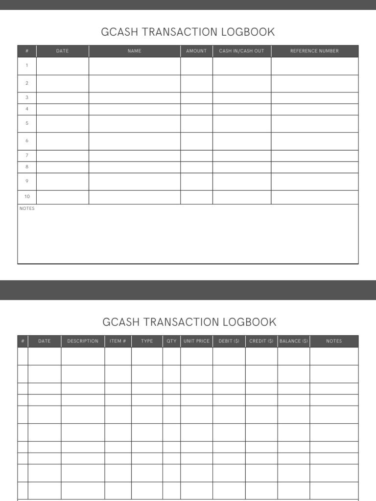 Beige and White Simple Store Transaction Log US Letter Landscape ...