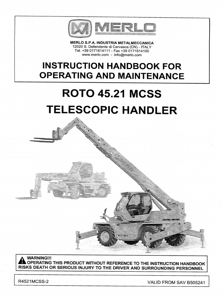 Merlo Roto 45.21 Mcss - User's Manual | PDF