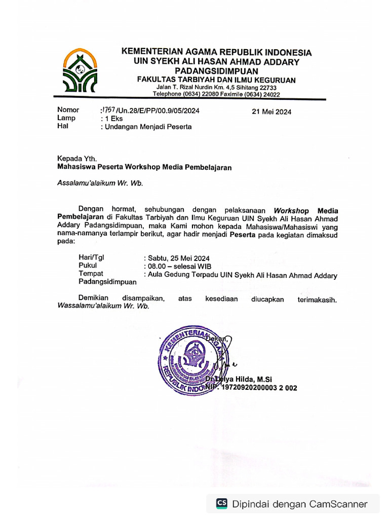 Undangan Peserta Workshop | PDF
