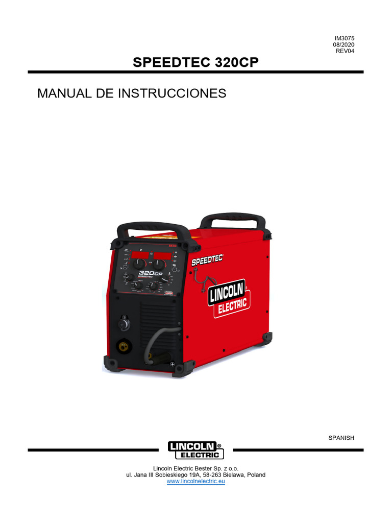 Manual Instrucciones SPEEDTEC 320CP | PDF | Soldadura | Construcción